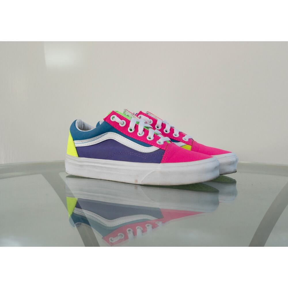 VANS Old Skool Color Block Neon VN0A4U3B2B7 Size Men 4.5 / Women 6
